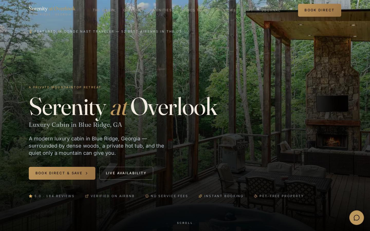 Serenity at Overlook website screenshot