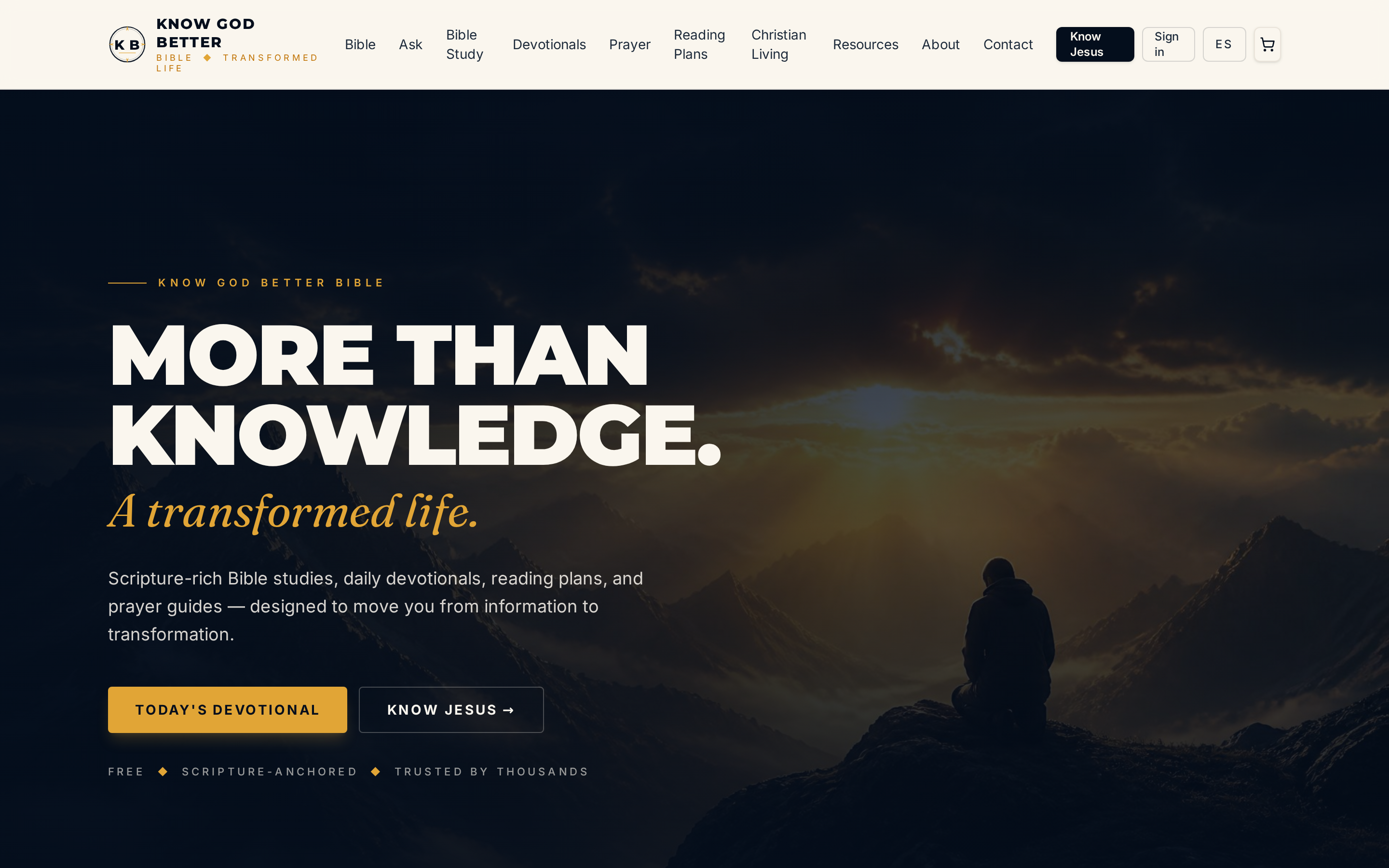 KnowGodBetterBible website screenshot