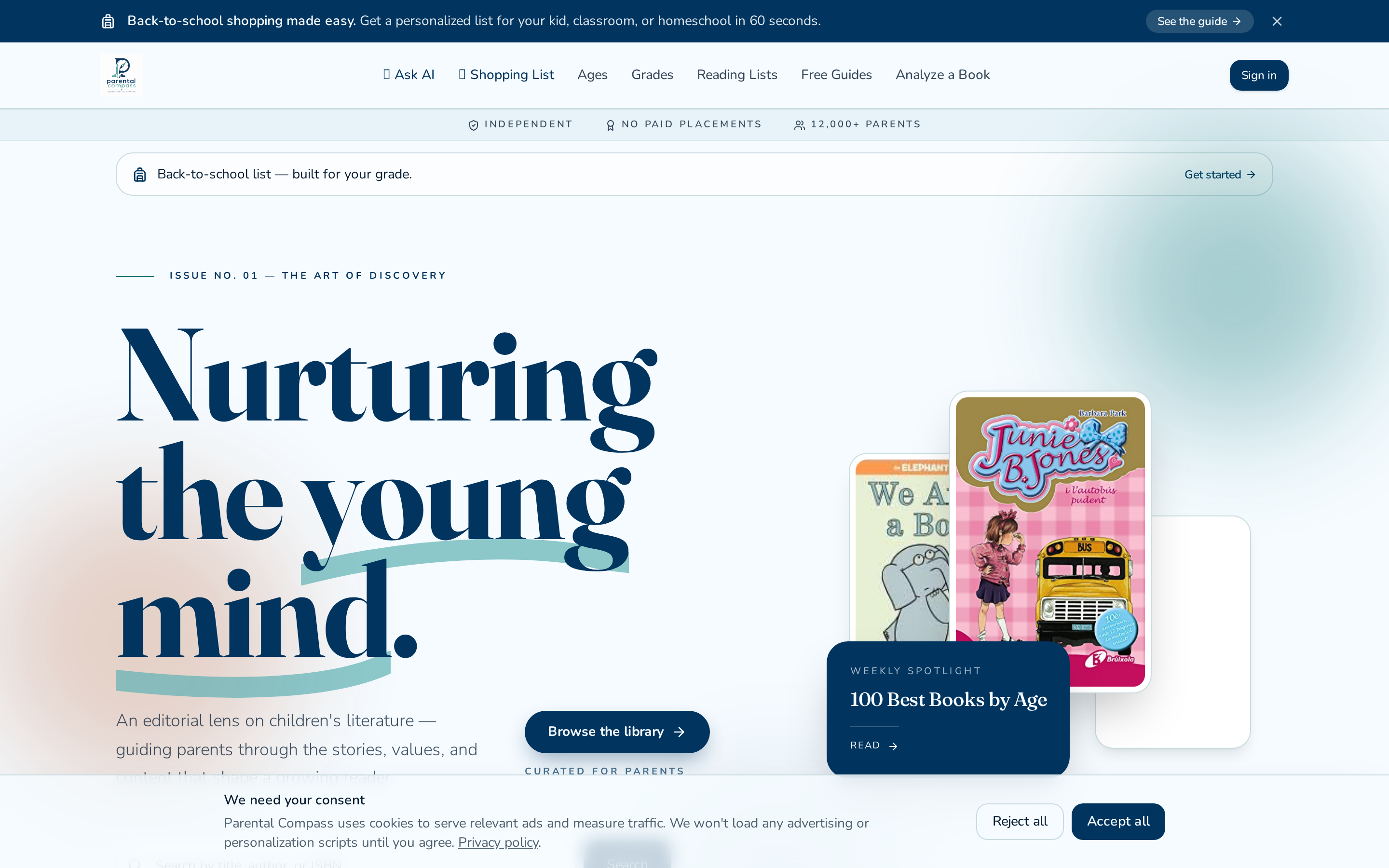Parental Compass website screenshot